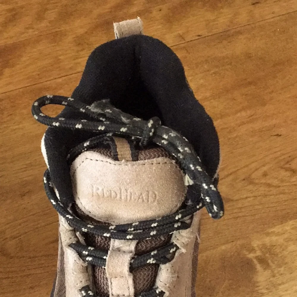 Red Head Bass Pro Shops Kids Children's Outdoor Suede Hiking Boots Size 3 1/2